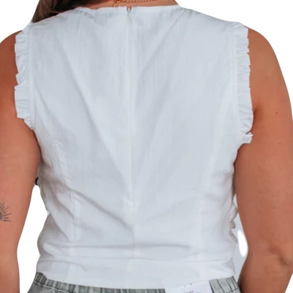 NWT Heyson Women’s Nerina Double Lined Rouched Sleeveless Top - Ivory Med - Picture 3 of 7